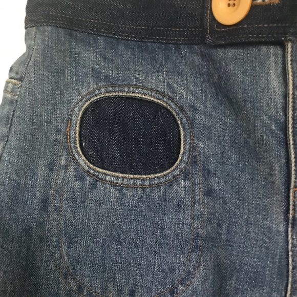 Marc Jacobs Sz 2 round pckt hiphugger 2tone denim - Picture 2 of 4